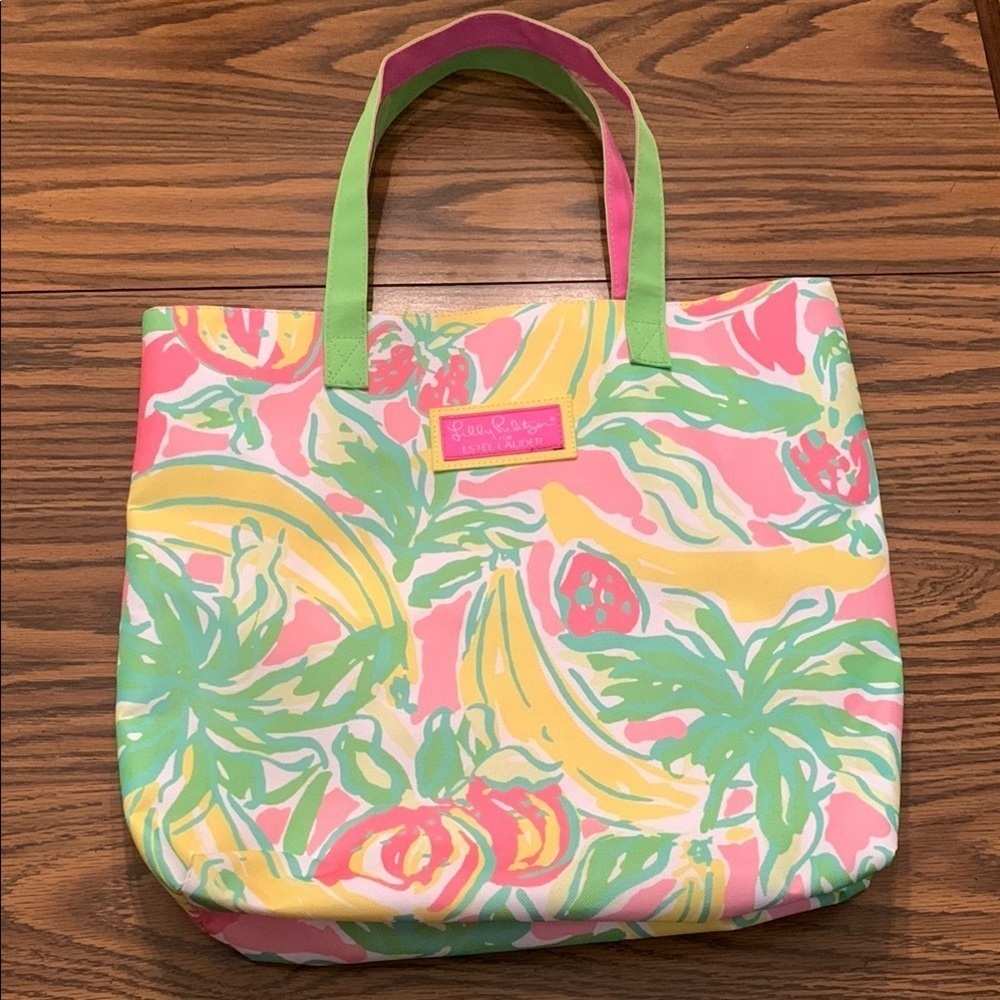Lilly Pulitzer Pink and Green Tropical Tote
